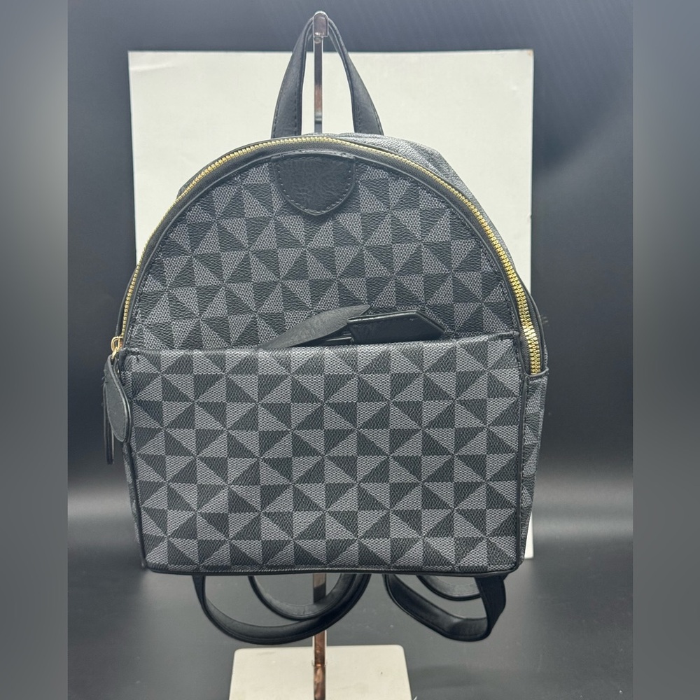 Classic Triangle Checkered Mini Backpack - Picture 7 of 12